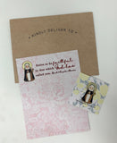 Set of 8 Assorted Saint Note Cards with Stickers and Envelopes. 8 Flat Saint Card Set. Catholic gift. First communion. Notecards and Sticker