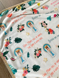 Hail Mary Prayer Ultra soft throw Blanket. Hail Mary Full of Grace Prayer Blanket. 50 x 60" Catholic prayer Blanket. Baptism Gift. Catholic