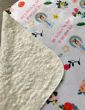 Hail Mary Full of Grace Ultra soft with Sherpa lining baby Blanket. 30x40” Hail Mary Prayer Blanket. Baptism Gift. Catholic