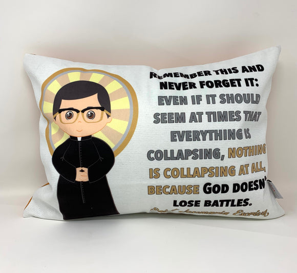 St. Josemaria Escriva pillow. Remember this and never forget it. Catholic Gift. Baptism Gift. Saint pillow. First Holy Communion gift.