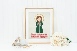 Saint Dwynwen Catholic Poster Print. Catholic Wall Art Poster. First Communion. Saint Dwynwen prayer poster. Dwynwen gift.