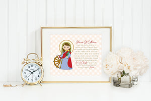 Saint Catherine of Alexandria Prayer poster print. First Communion. St. Catherine of Alexandria Print. Catholic Prayer Poster. St. Catherine