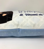 St. Vincent de Paul pillow. Give me a man of prayer. Baptism Gift. Saint pillow. First Holy Communion gift. Vincent Gift. St Vincent