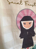 Saint Faustina Canvas Wall Hanging. Be at Peace Canvas Hanging. Saint Faustina Wall Hanging. Saint gift. Catholic Art. Tapestry