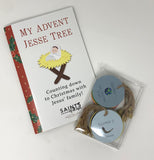 My Advent Jesse Tree Devotional Book with 25 ornaments. Catholic Christmas Book and ornament set. Advent book with ornaments.