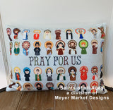 Catholic Saints pillow. Baptism Gift. Mother Teresa, Hail Mary, St. Michael Pillow. Catholic Gift. First Communion Gift. Pray for Us Pillow.