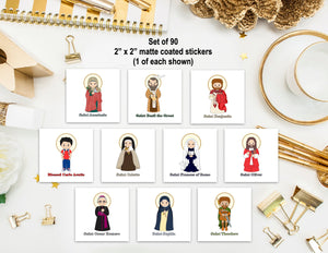 Set of 90 Saint Stickers SET 5. Kids Saint Stickers. First Communion. Homeschooling. Catholic Gift. Catholic Stickers. Saint Gift. Easter.