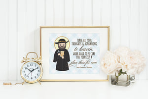 Saint Damien of Molokai poster print. Saint Damien Wall Art Poster. First Communion. Saint Damien Prayer Print. Kids Catholic Prayer Poster.