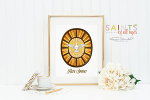 Holy Spirit poster print. Children's Holy Spirit Art Poster. Nursery Art. Kids Room Print. Prayer Print Poster. Catholic Poster. Baptism