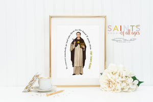 St Thomas Aquinas poster print. Saint Thomas Wall Art. First Communion. To convert somebody, go and take them by the hand. Catholic Gift.