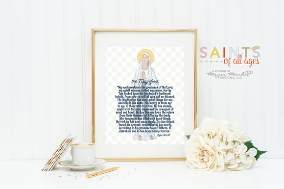 The Magnificat poster print. My soul proclaims the greatness of the Lord Wall Art. First Communion. Prayer Poster Catholic Print. Baptism.