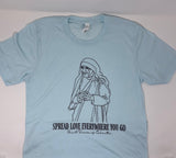 Saint Teresa of Calcutta Spread Love everywhere you go Catholic T-Shirt. Mother Teresa Shirt. Bella Tri-blend Catholic Mother Teresa shirt.