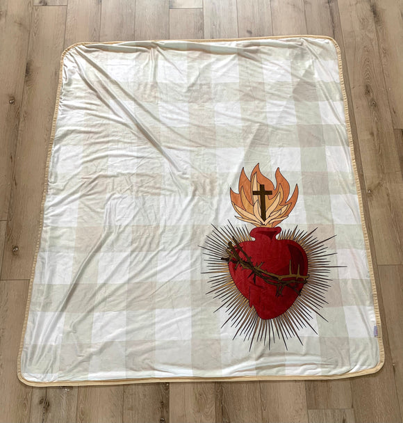 Sacred heart of Jesus Ultra soft throw Blanket. Prayer Blanket. 50 x 60