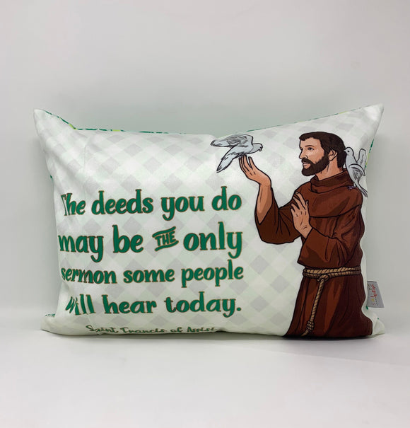 Saint Francis of Assisi pillow. Baptism Gift. Lord, The deeds you do pillow. Catholic Gift. First Communion Gift. Kids St. Francis Gift.