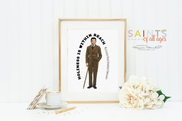 Blessed Pier Giorgio Frassati poster print. Bl. Frassati Wall Art Poster. First Communion. Prayer Poster. Catholic Poster. Baptism Gift