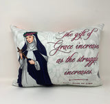 Saint Rose of Lima pillow. The gift of grace pillow. First Communion Gift. Catholic Gift. Saint Rose gift. Saint pillow. Baptism Gift.