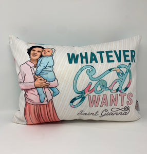 Saint Gianna pillow. Whatever God Wants pillow. Saint pillow. Catholic Gift. Baptism Gift. First Communion Gift. St Gianna Gift.