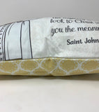 JPII pillow. Saint Pope John Paul II pillow. John Paul II Only in Christ pillow. Christian pillow. Catholic Gift. Baptism Gift.