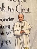 Saint John Paul II Canvas Wall Hanging. Catholic Saints Canvas Hanging. Only in Christ Wall Hanging. Saint gift. Catholic Art. Tapestry