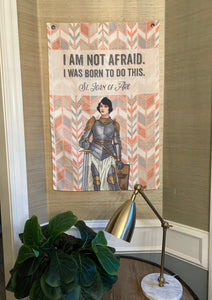 St Joan of Arc Canvas Wall Hanging. Catholic Saints Canvas Hanging. I am not afraid Wall Hanging. Saint gift. Catholic Art. Tapestry