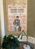 St Joan of Arc Canvas Wall Hanging. Catholic Saints Canvas Hanging. I am not afraid Wall Hanging. Saint gift. Catholic Art. Tapestry