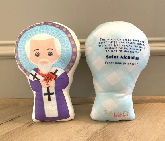 St. Nicholas Stuffed Saint Doll. Saint Gift. Easter Gift. Baptism. Catholic Baby Gift. Saint Nicholas Gift. St. Nicholas Doll. St Nick Doll.