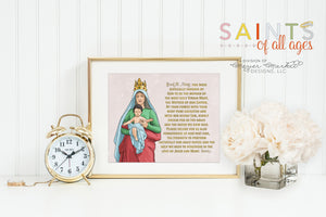Saint Anne prayer print. Saint Anne Wall Art Poster. Nursery Art. Kids Room Print. Prayer Print Poster. Catholic Poster. Baptism Gift. Anne.