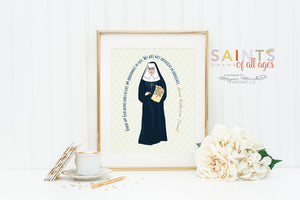 St Katharine Drexel poster print. Saint Katharine Wall Art Poster. First Communion. Union with God alone Poster. Catholic Gift. Baptism