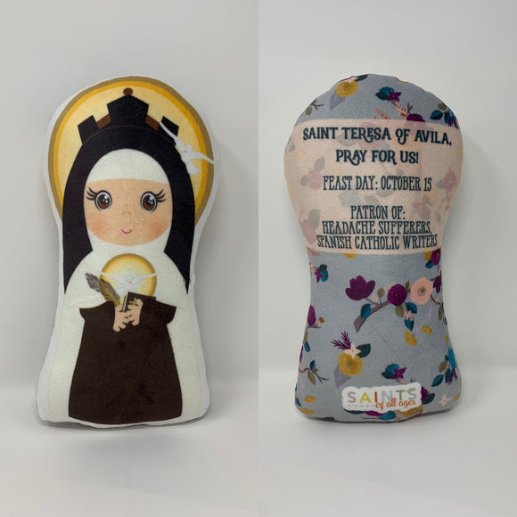 St. Teresa of Avila Stuffed Saint Doll. Saint Gift. Easter Gift. Baptism. Catholic Baby Gift. Saint Teresa Gift. St. Teresa Children's Doll.