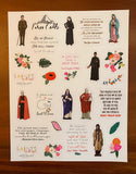 Set of 25 - 2" Vinyl Waterproof Saint Stickers. 8.5" x 10.5" Saint Water bottle Vinyl Sticker. Vinyl Decal Set. Saint Decals. Catholic Gift.