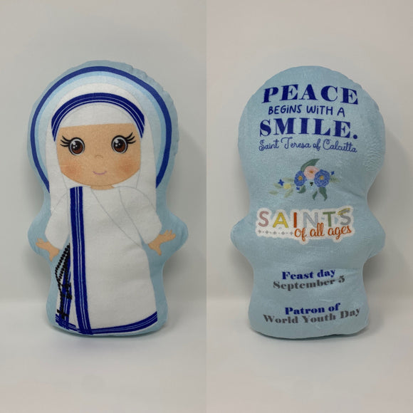 St. Teresa of Calcutta Stuffed Doll with quote and Feast day. Easter Gift. Baptism. Catholic Baby Gift. Mother Teresa Gift. St. Teresa Doll.