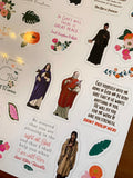 Set of 25 - 2" Vinyl Waterproof Saint Stickers. 8.5" x 10.5" Saint Water bottle Vinyl Sticker. Vinyl Decal Set. Saint Decals. Catholic Gift.