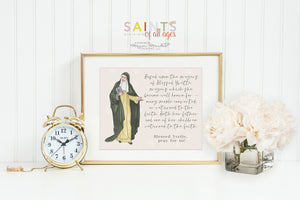 Blessed Yvette poster print. Blessed Yvette Wall Art. First Communion. Prayer Poster Catholic Print. Baptism. Saint Yvette prayer print.