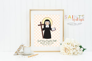 Saint Mary Magdalen Postel poster print. St. Mary Magdalen Wall Art Poster. First Communion. Kids Room. Catholic Poster. Baptism Gift