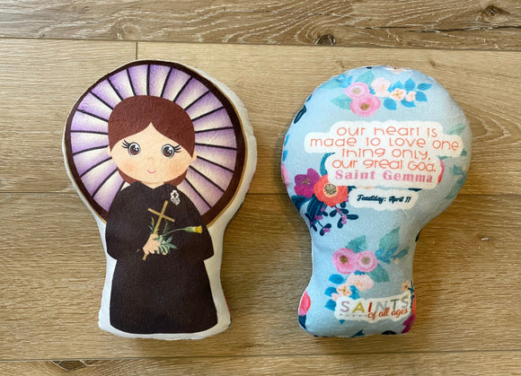 St. Gemma Stuffed Saint Doll. Saint Gift. Easter Gift. Baptism. Catholic Baby Gift. Saint Gemma Gift. St. Gemma Children's Doll.