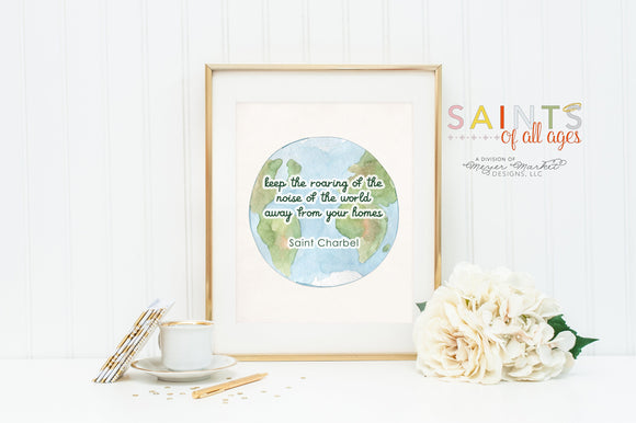 St Charbel Makhlouf poster print. Keep the roaring Wall Art Poster. First Communion. St Charbel Prayer Poster. Catholic Gift. Baptism Gift.