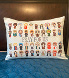 Catholic Pray for Us standard bedding pillow case. Baptism Gift. Catholic Pillow. Catholic Gift. First Communion Gift. Our Father.