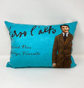 Blessed Pier Giorgio Frassati pillow. Baptism Gift. Verso l'alto Pillow. Frassati. First Communion. Baptism gift. Confirmation gift