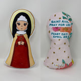 St. Ava Stuffed Saint Doll. Saint Gift. Easter Gift. Baptism. Catholic Baby Gift. Saint Ava Gift. St. Ava Doll