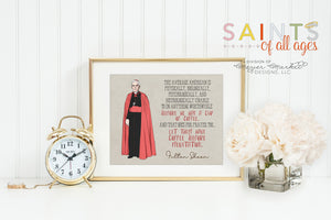 Fulton Sheen Coffee print. Fulton Sheen Wall Art Poster. First Communion. Let them have coffee Poster. Catholic Gift. Baptism Gift.