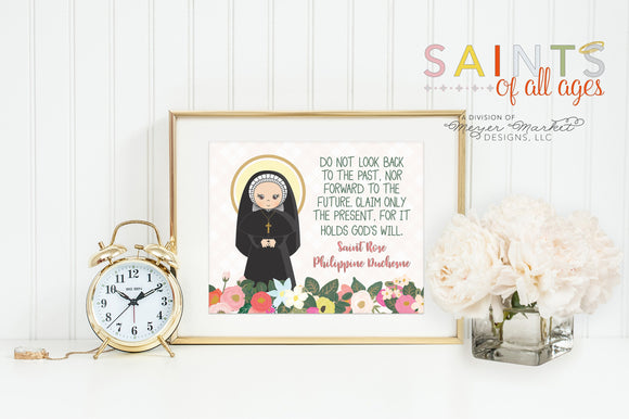 St Rose Philippine Duchesne poster print. St Rose Wall Art Poster. First Communion. Quote Poster Catholic Prayer Poster.